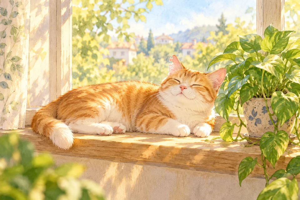 不是「一只橘猫」，是「这只橘猫」
