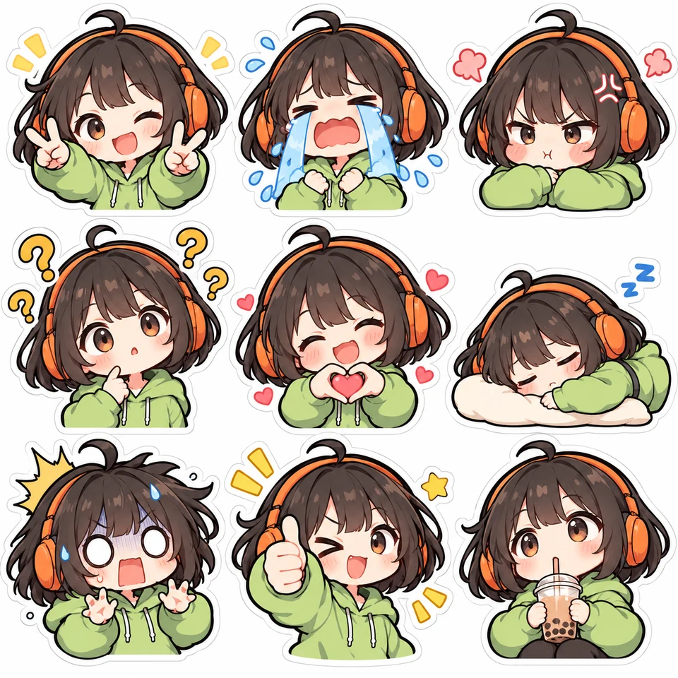 一次画一整套九宫格