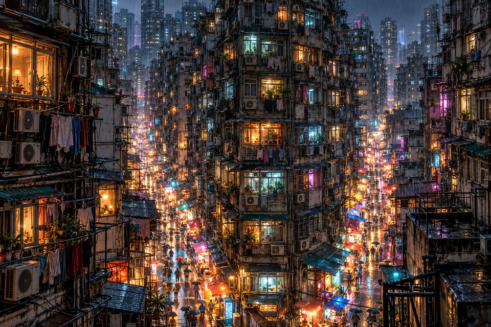 密到看不见天的楼群