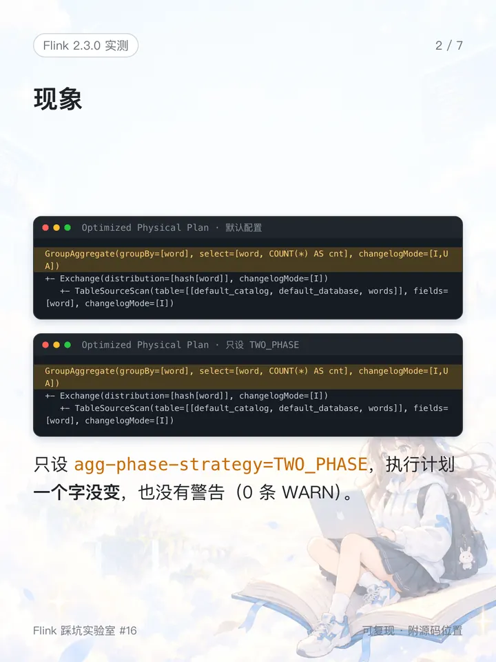 只设 TWO_PHASE 时，执行计划与默认配置相同（本机实测）